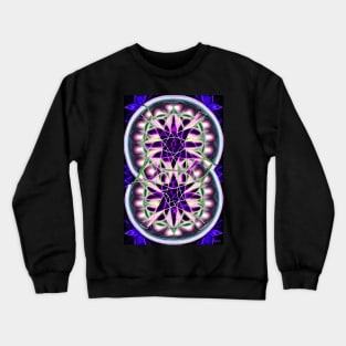 Purple Aesthetic Fractal Twin Circles Floral Backdrop Crewneck Sweatshirt